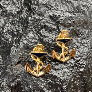 1989 Anchors Away Earrings by Avon for Pierced Ears, Nautical Statement Jewelry